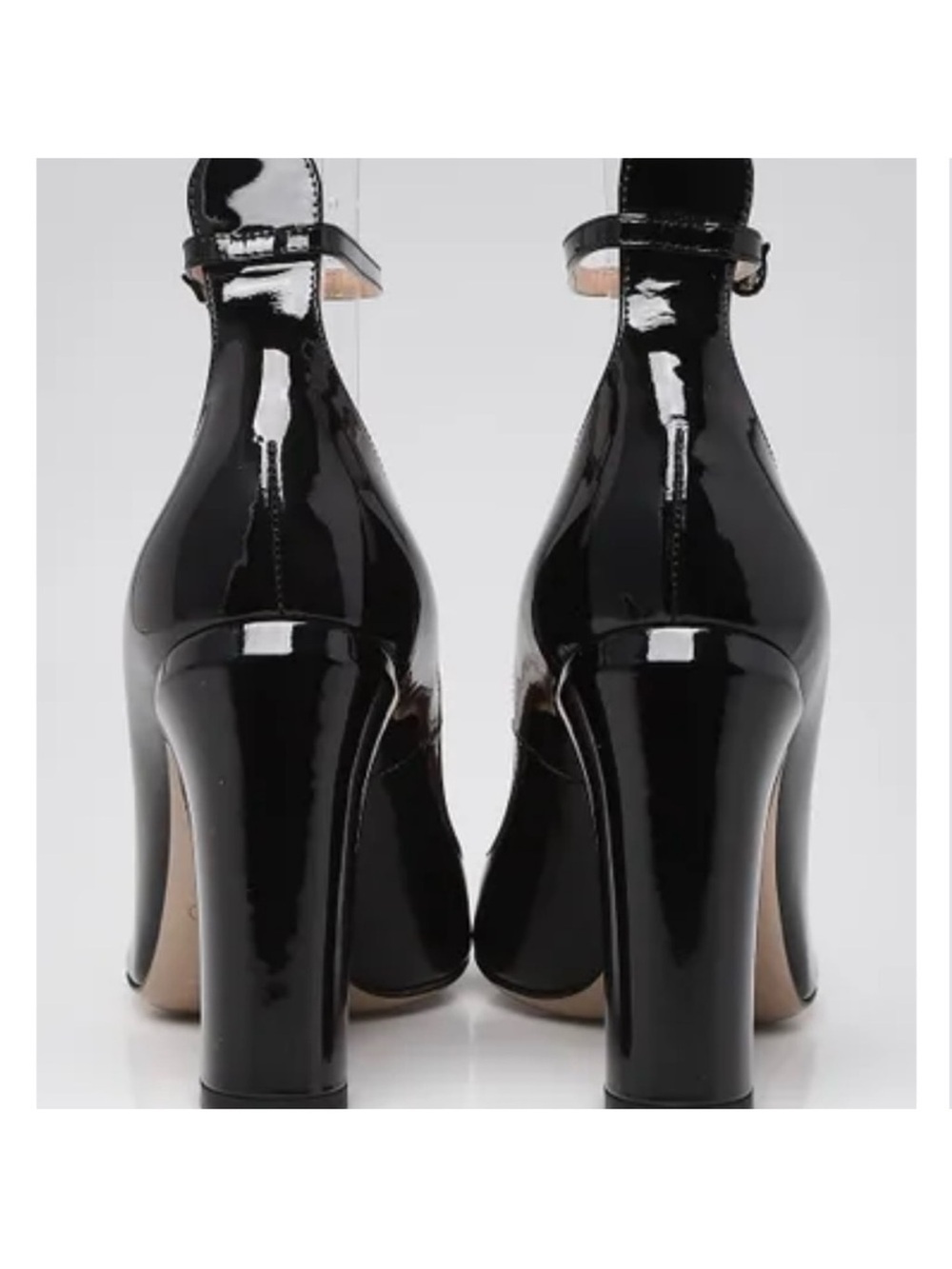 Valentino Black Patent Ankle-Strap Block Heels Tango - Picture 3 of 3